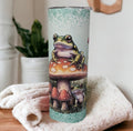 Cute Frog Tumbler With A Glitter Design 20oz With Reusable Straw, Can Be Personalized