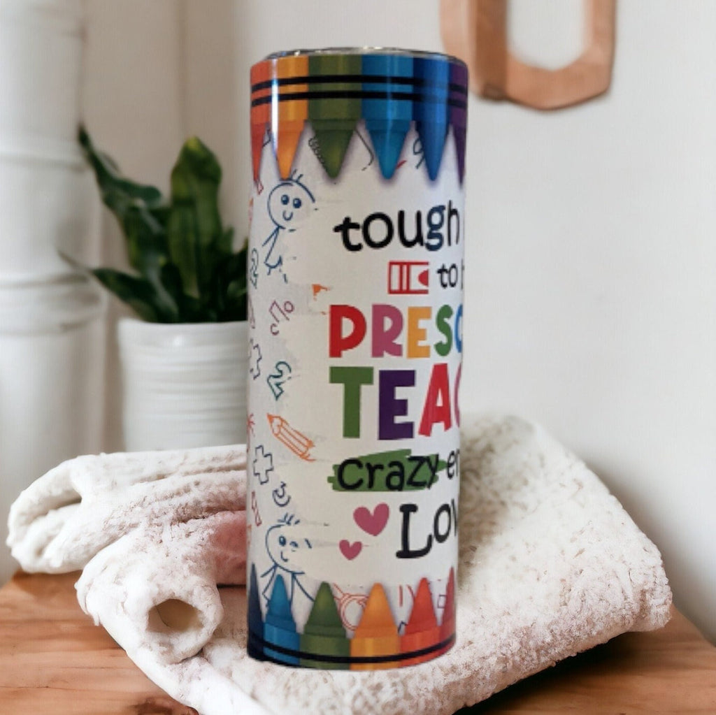 Preschool Teacher Tumbler 20oz With Reusable Straw, Can Be Personalized