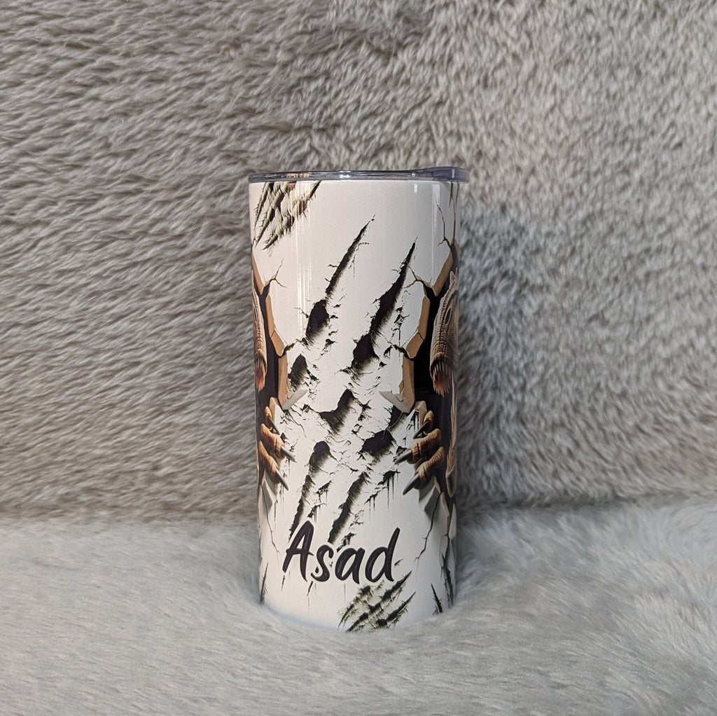 Kids Dinosaur Tumbler 15oz With Reusable Straw, Can Be Personalized
