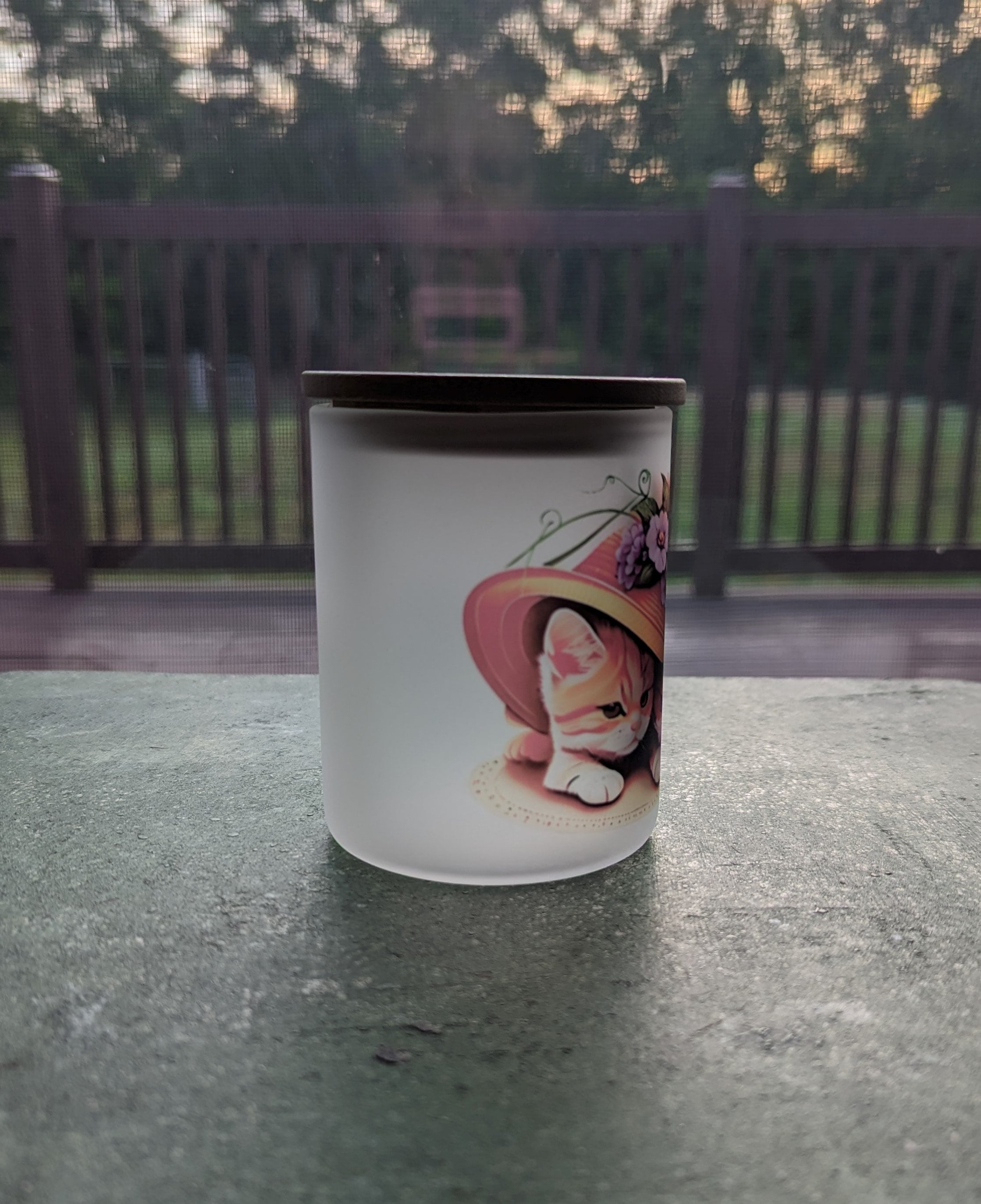 Kitten Candle Holder With A Battery Operated Flickering Tea Light