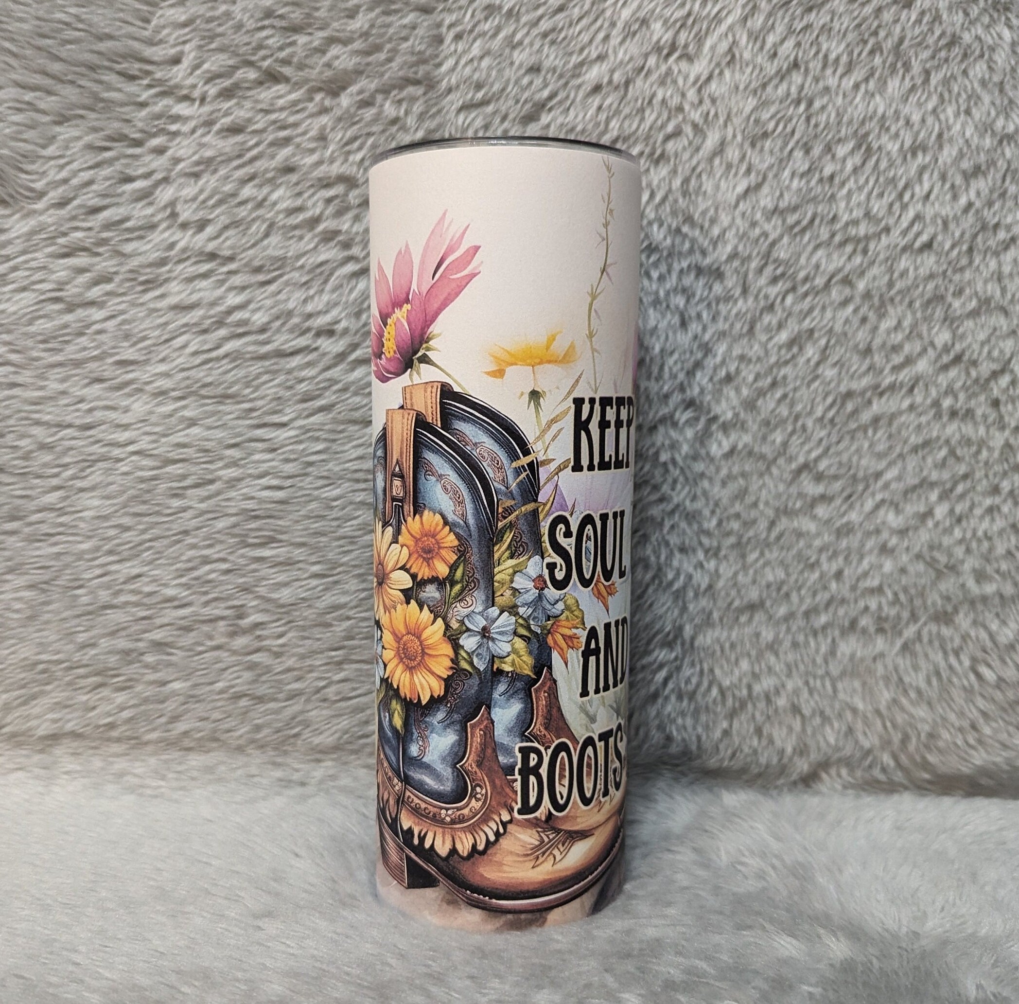 Cowgirl Tumbler - Keep Your Soul Clean and Your Boots Dirty 20oz With Reusable Straw, Can Be Personalized
