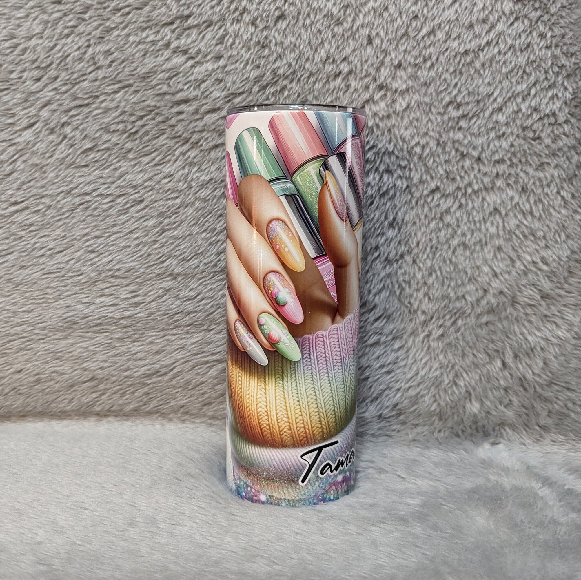 Nail Tech Tumbler 20oz With Reusable Straw, Can Be Personalized