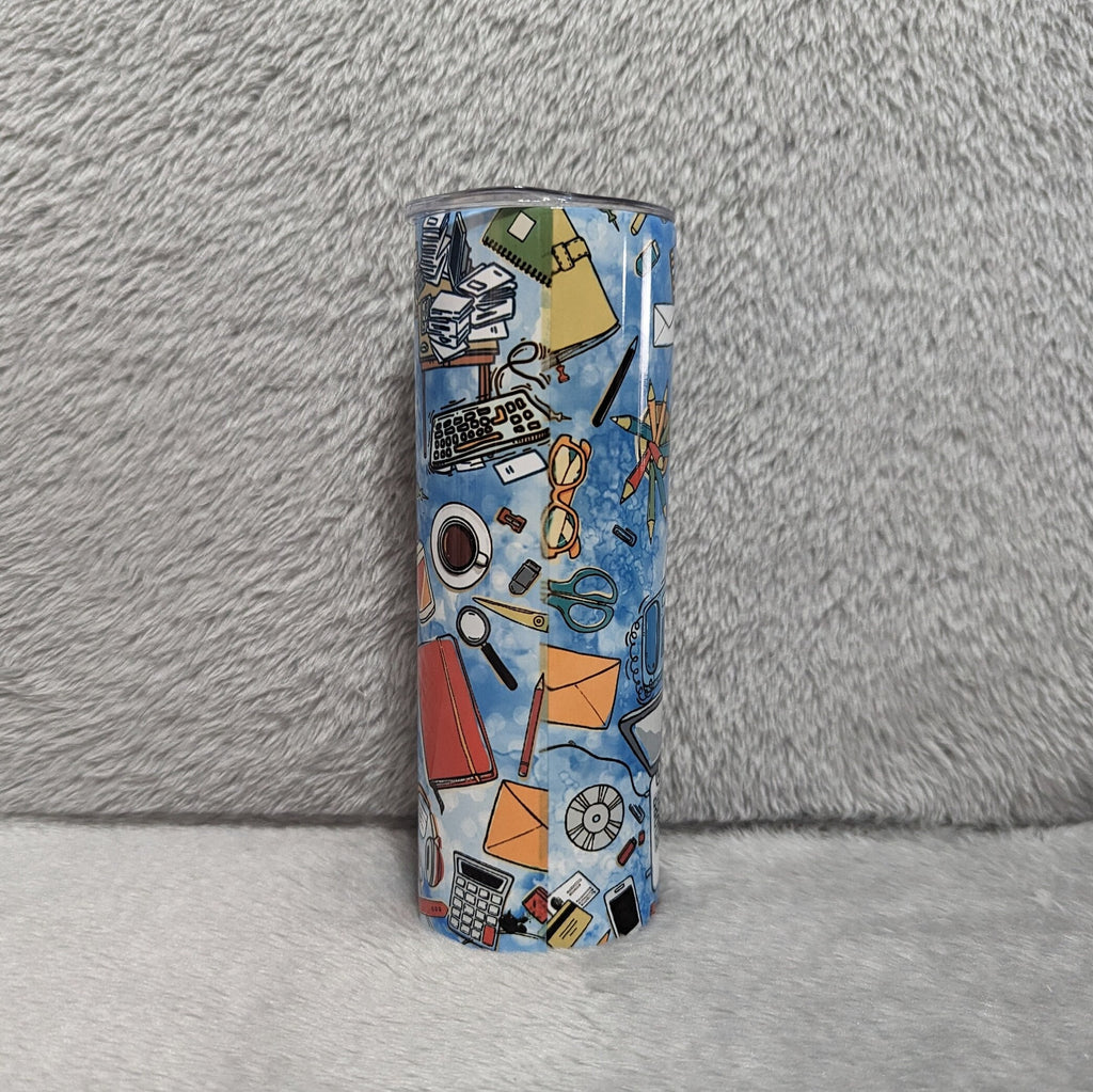 Office Manager Tumbler 20oz With Reusable Straw, Can Be Personalized