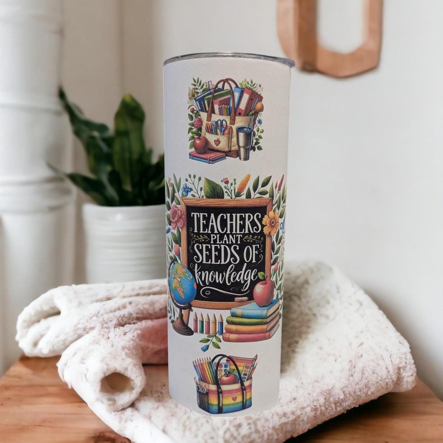 Teacher Tumbler 20oz With Reusable Straw