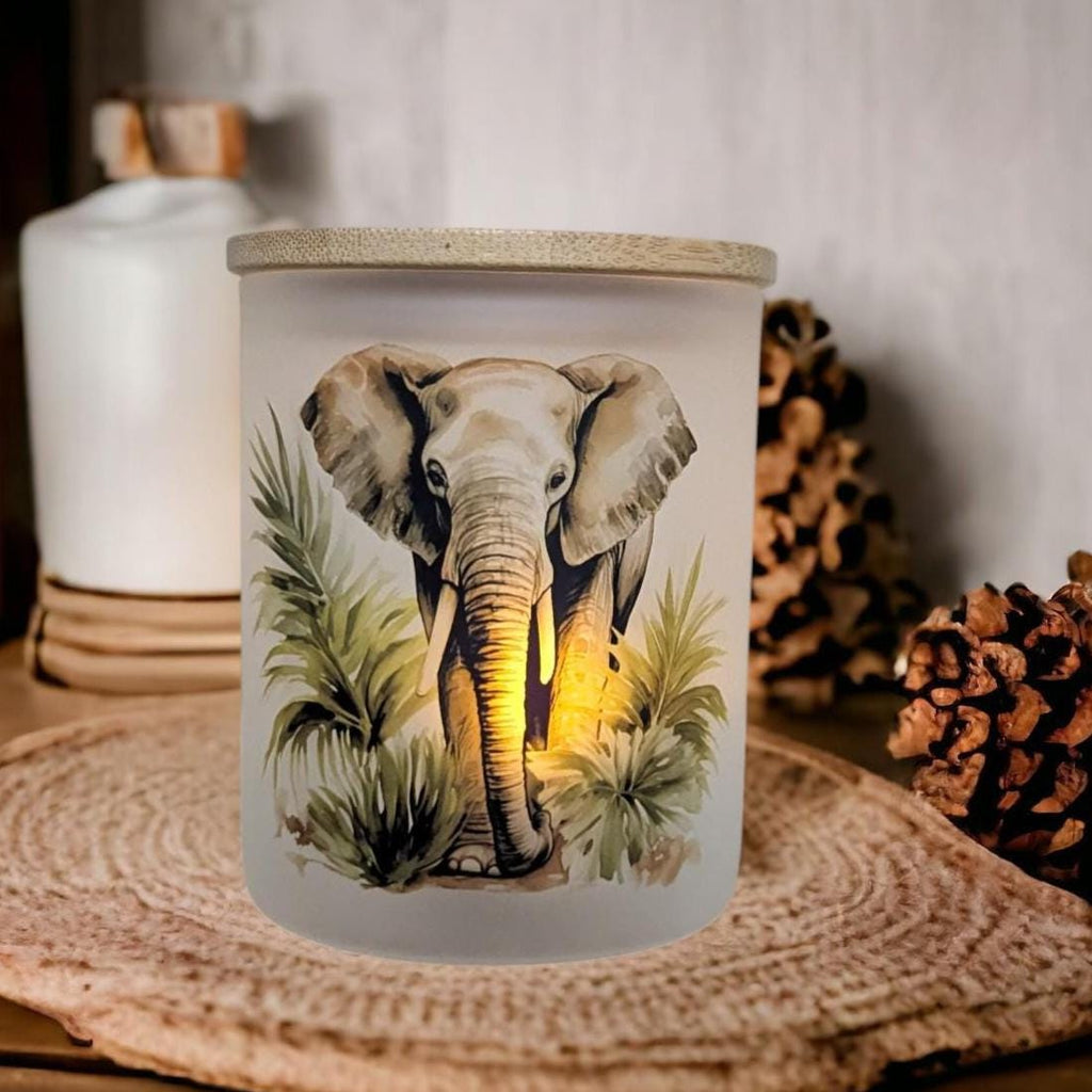 Elephant Candle Holder with Battery Operated Flickering Tealight