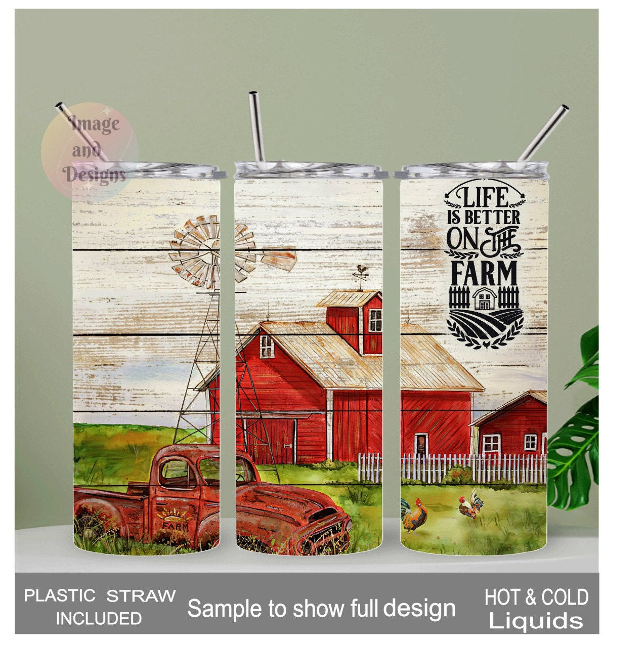 Life Is Better On The Farm Tumbler 20oz With Reusable Straw