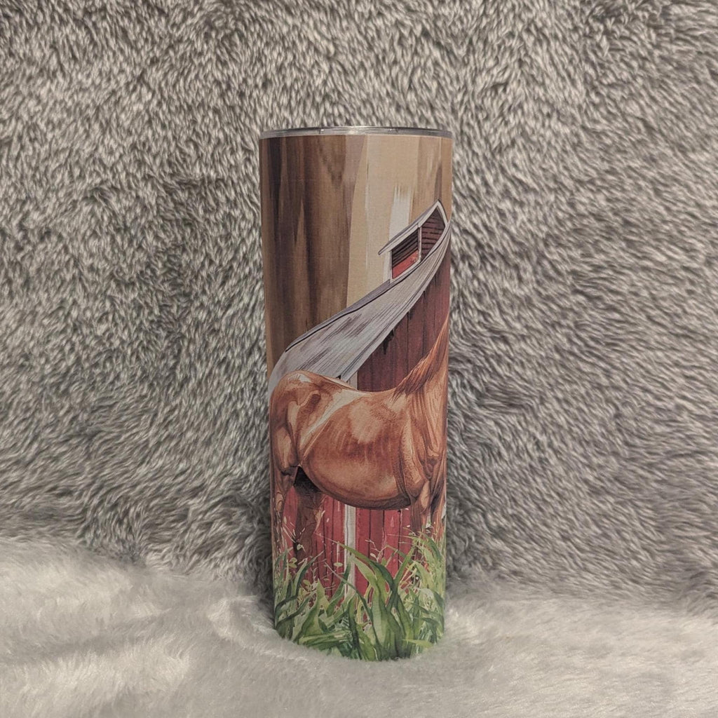 Horse Tumbler 20oz With Reusable Straw, Can Be Personalized