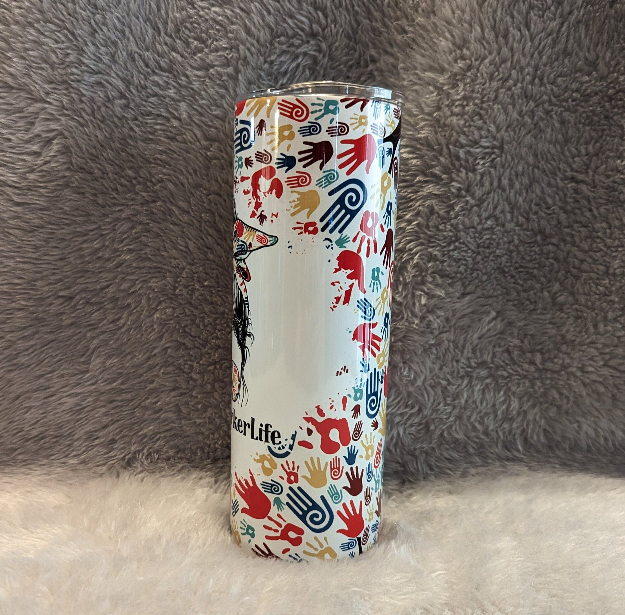 Social Worker Tumbler 20oz With Reusable Straw, Can Be Personalized