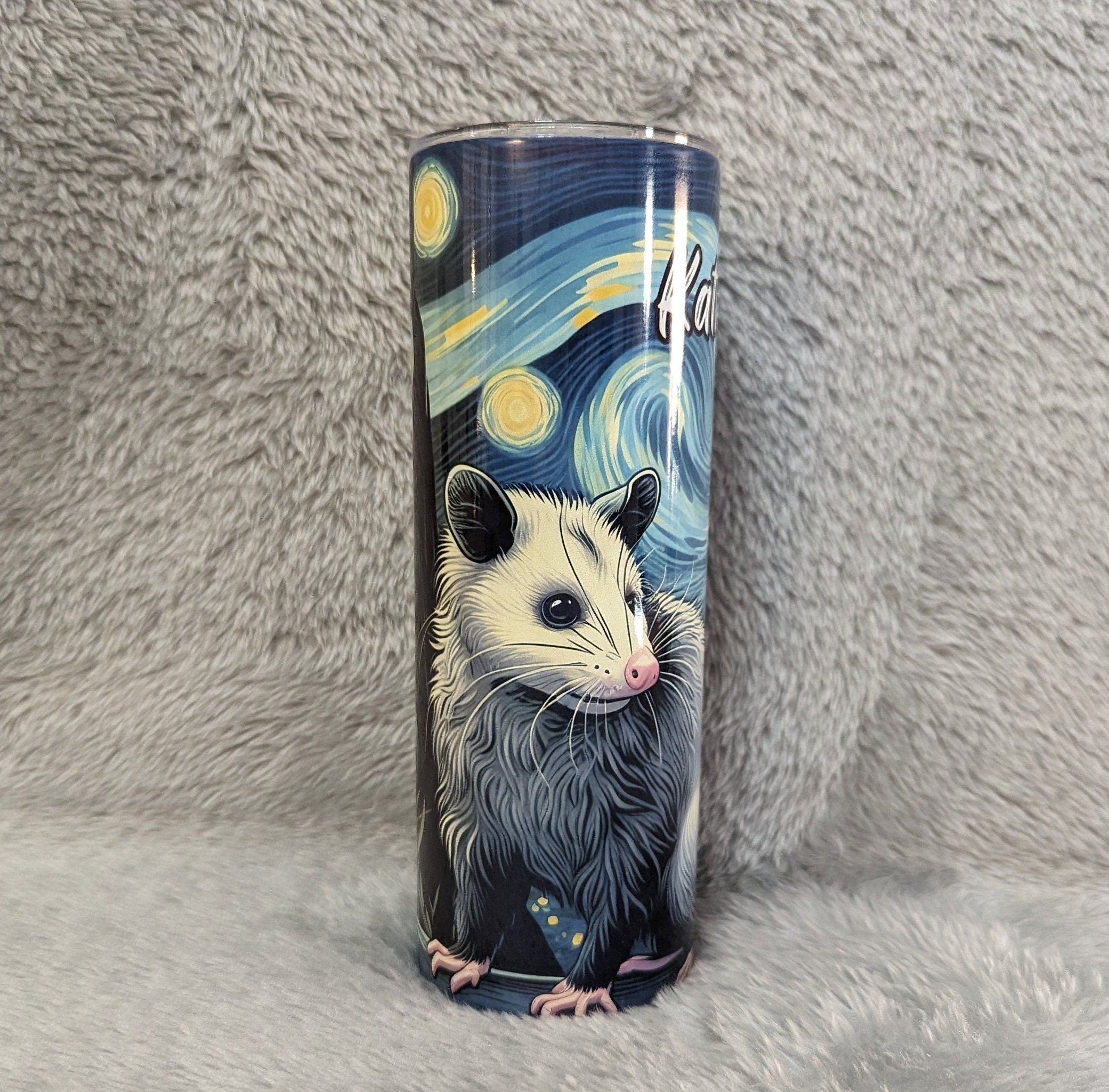 Possum Tumbler 20oz With Reusable Straw, Can Be Personalized
