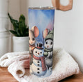 Winter Mouse/Mice Tumbler 20oz With Reusable Straw, Can Be Personalized