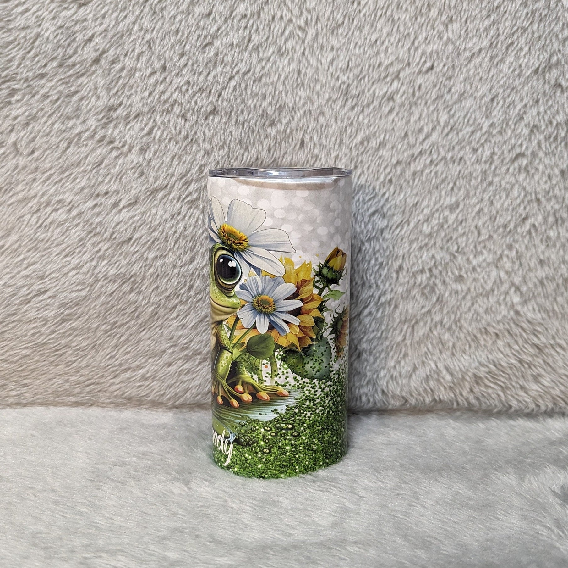 Kids Frog Tumbler 15oz With Reusable Straw, Can Be Personalized