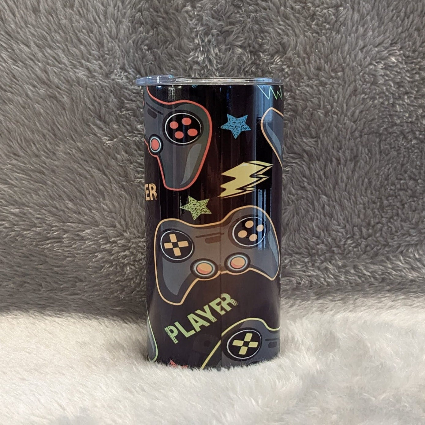 The Best Player Video Game Tumbler 15oz With Reusable Straw, Can Be Personalized