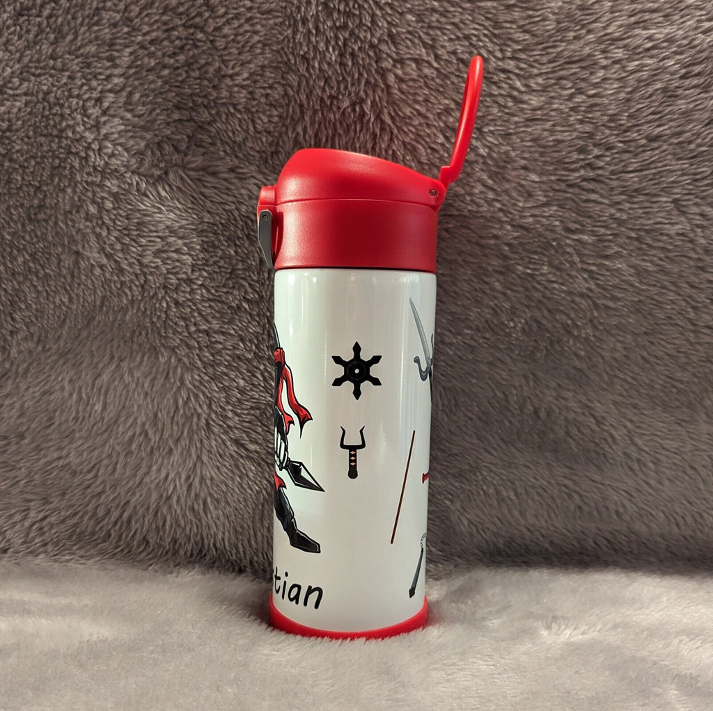 Ninja Water Bottle 12oz With Reusable Straw Can Be Personalized