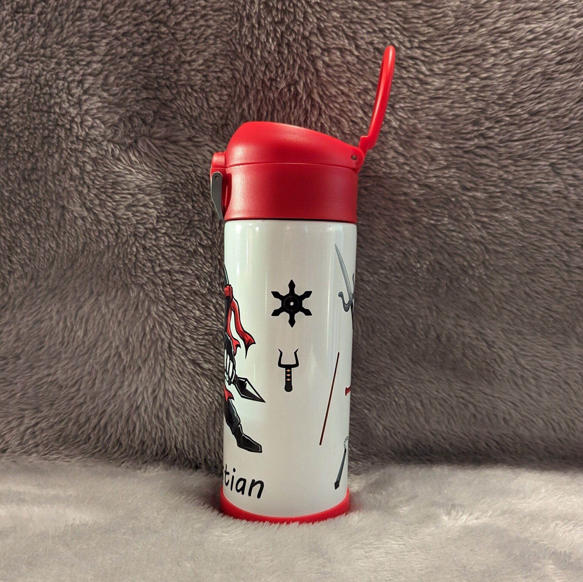 Ninja Water Bottle 12oz With Reusable Straw Can Be Personalized