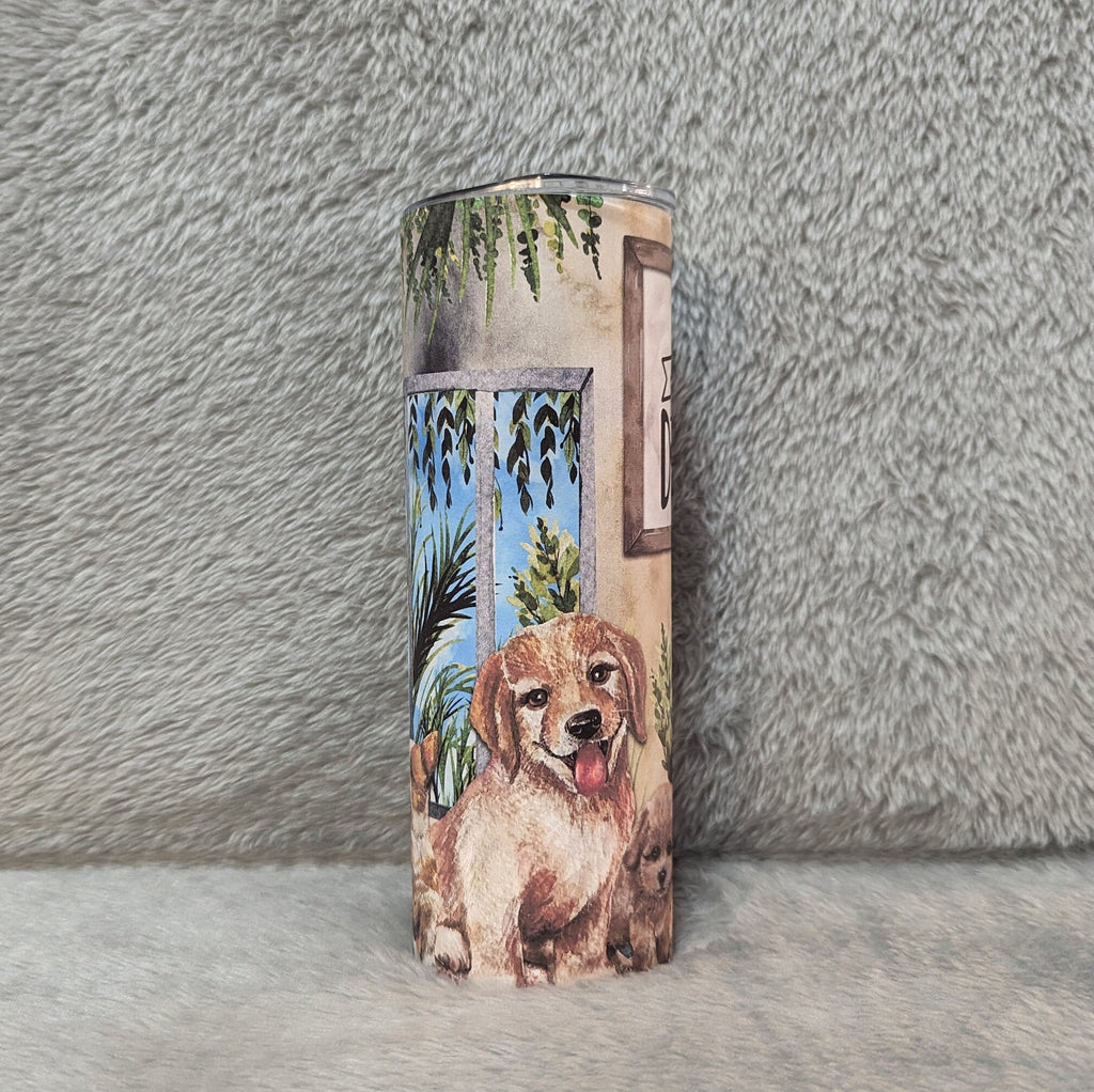 Dog Tumbler, Home Is Where My Dog Is Tumbler 20oz With Reusable Straw