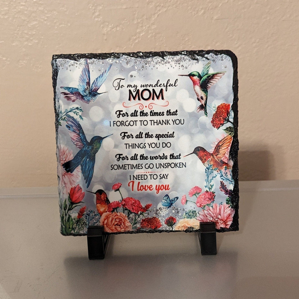 To A Wonderful Mom Slate Picture With Display Legs