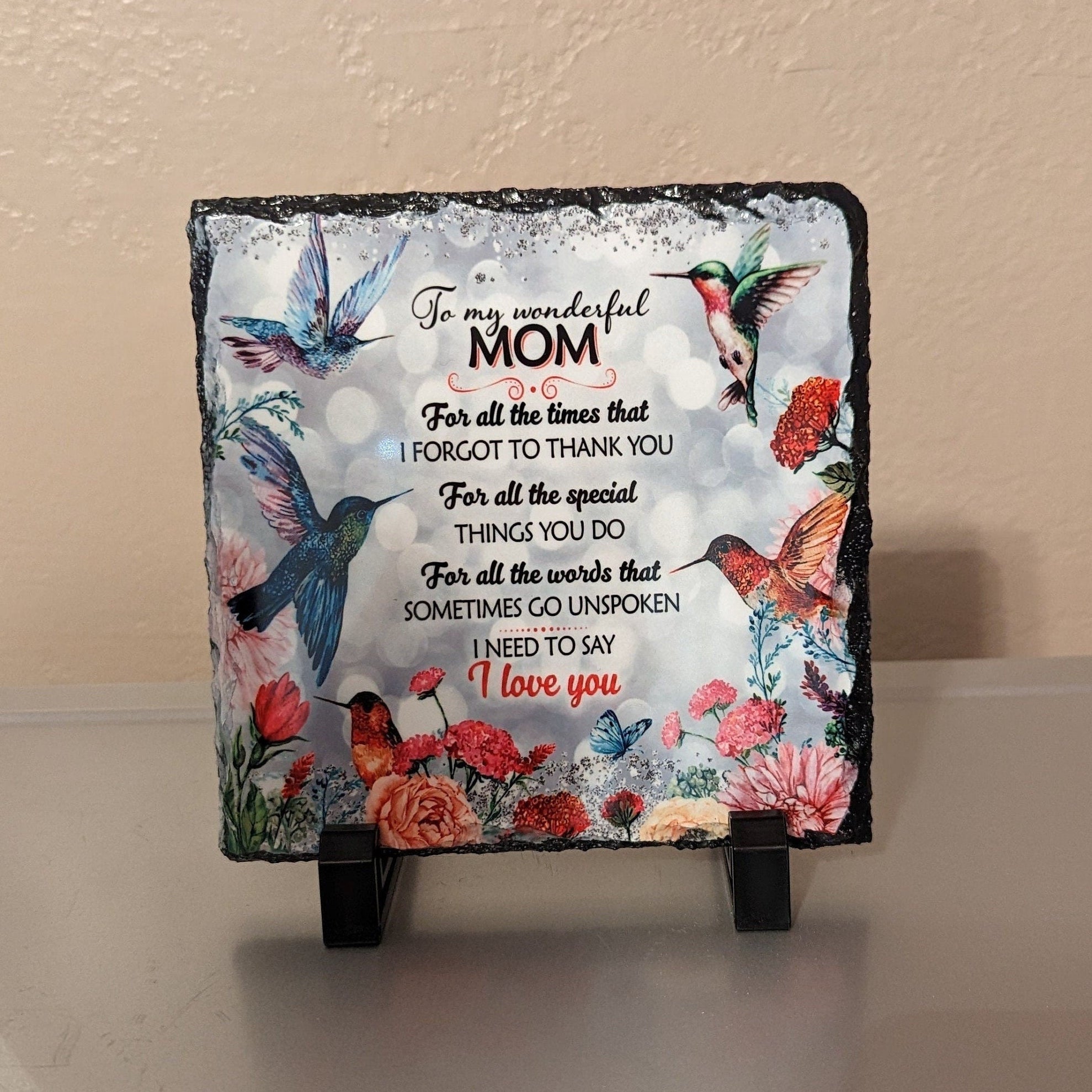 To A Wonderful Mom Slate Picture With Display Legs
