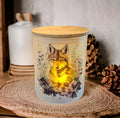 Wolf Candle Holder With A Battery Operated Flickering Tea Light