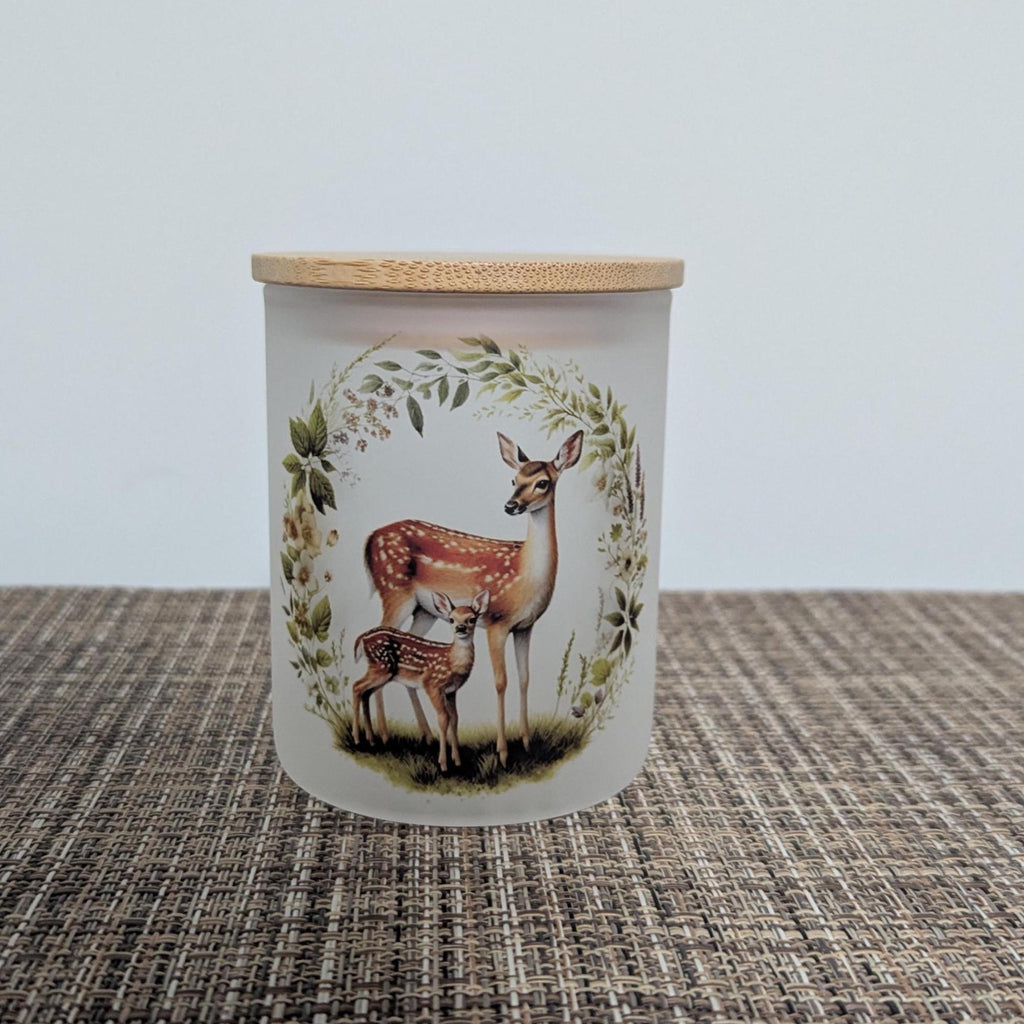 Deer With Fawn Candle Holder With A Battery Operated Flickering Tea Light