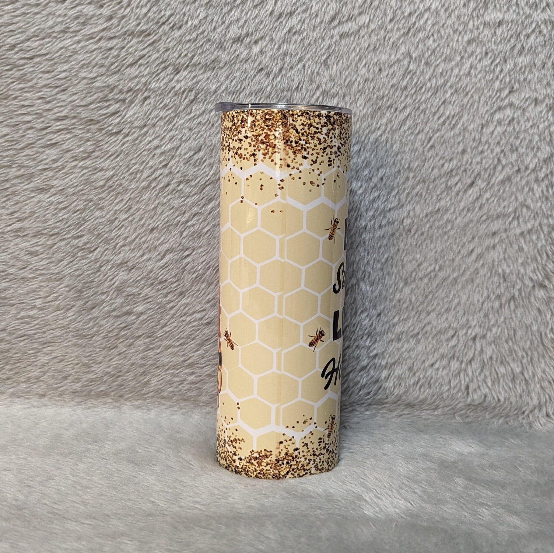Gnome Tumbler That Says Be Sweet Like Honey 20oz With Reusable Straw
