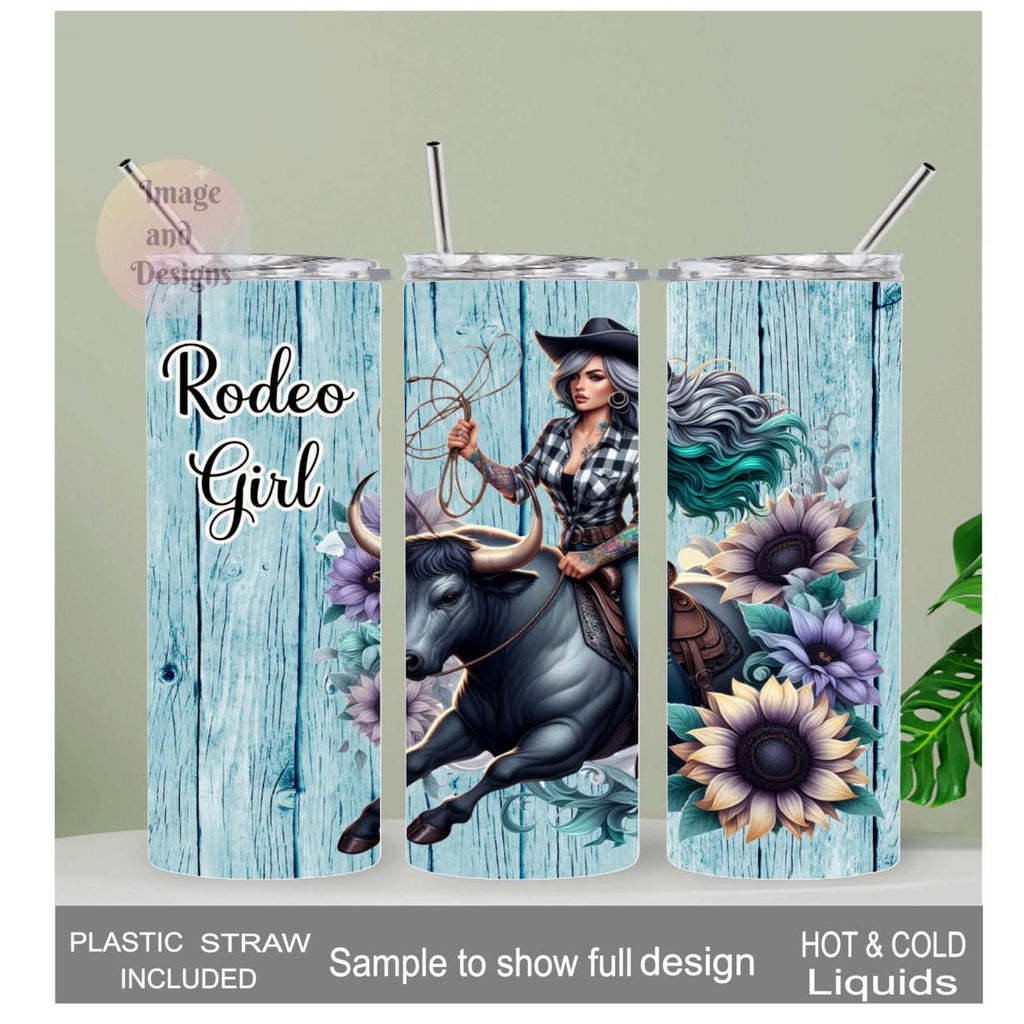 Rodeo Girl Tumbler 20oz With Reusable Straw, Can Be Personalized