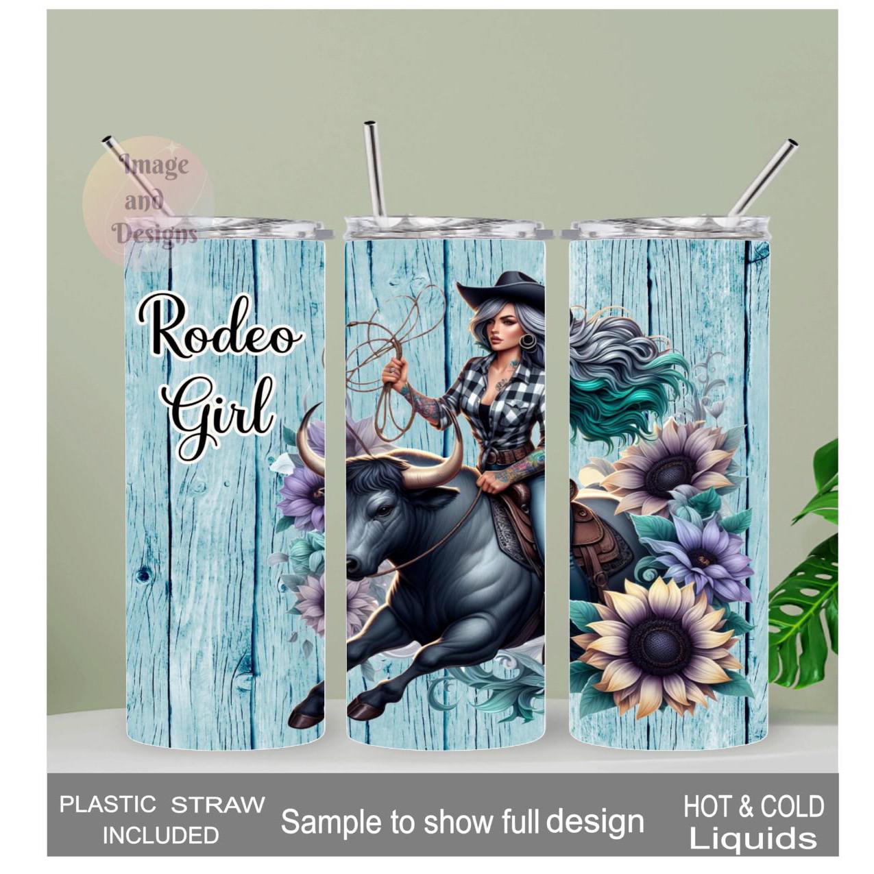 Rodeo Girl Tumbler 20oz With Reusable Straw, Can Be Personalized