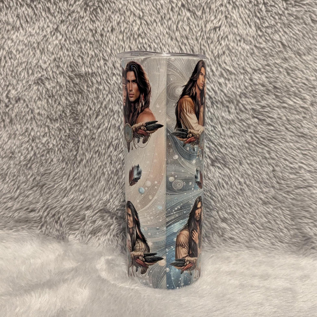 Native American Indian Tumbler 20oz With Reusable Straw