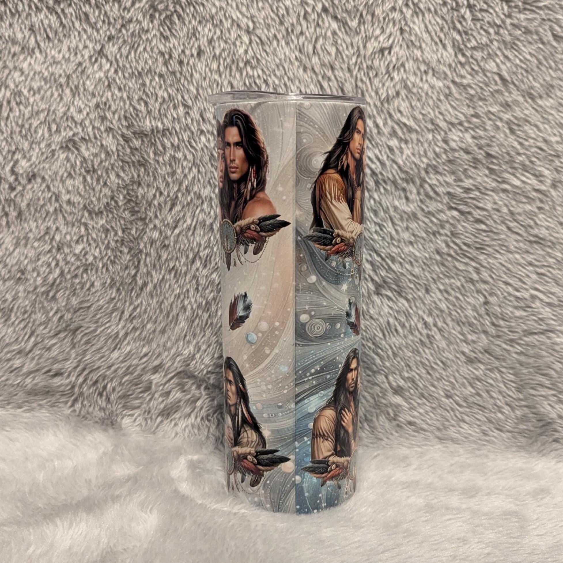 Native American Indian Tumbler 20oz With Reusable Straw