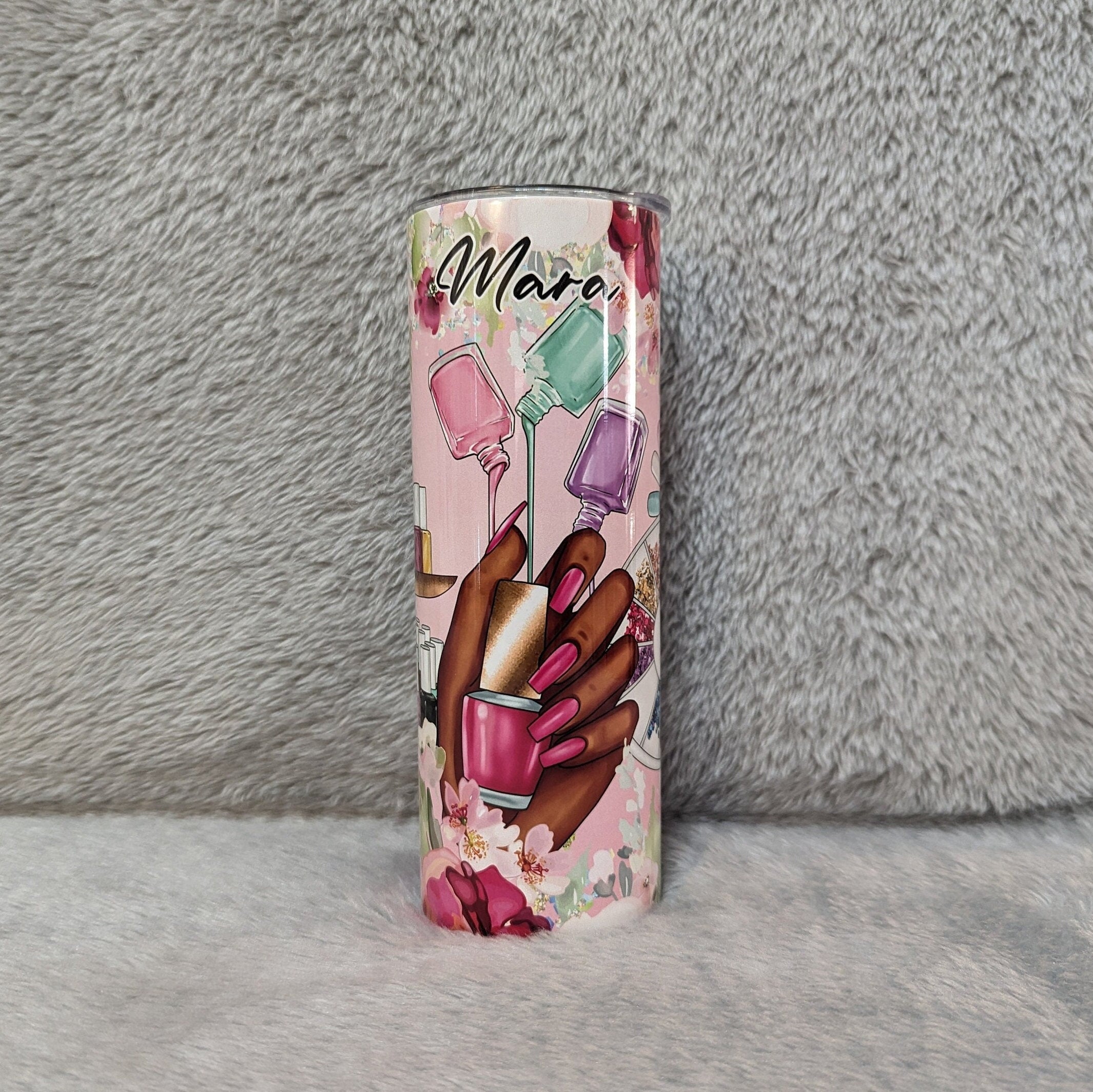 Nail Tech Tumbler 20oz With Reusable Straw, Can Be Personalized