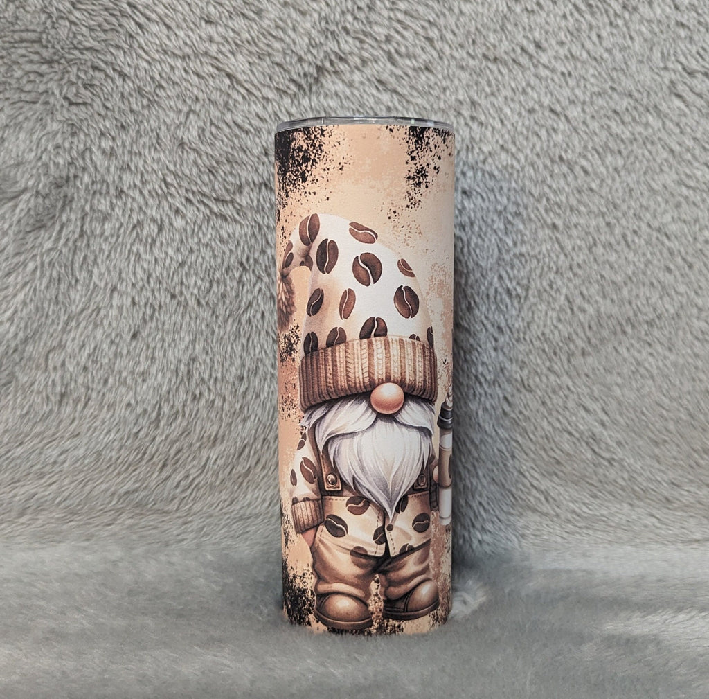 Coffee Gnome Tumbler 20oz With Reusable Straw, Can Be Personalized