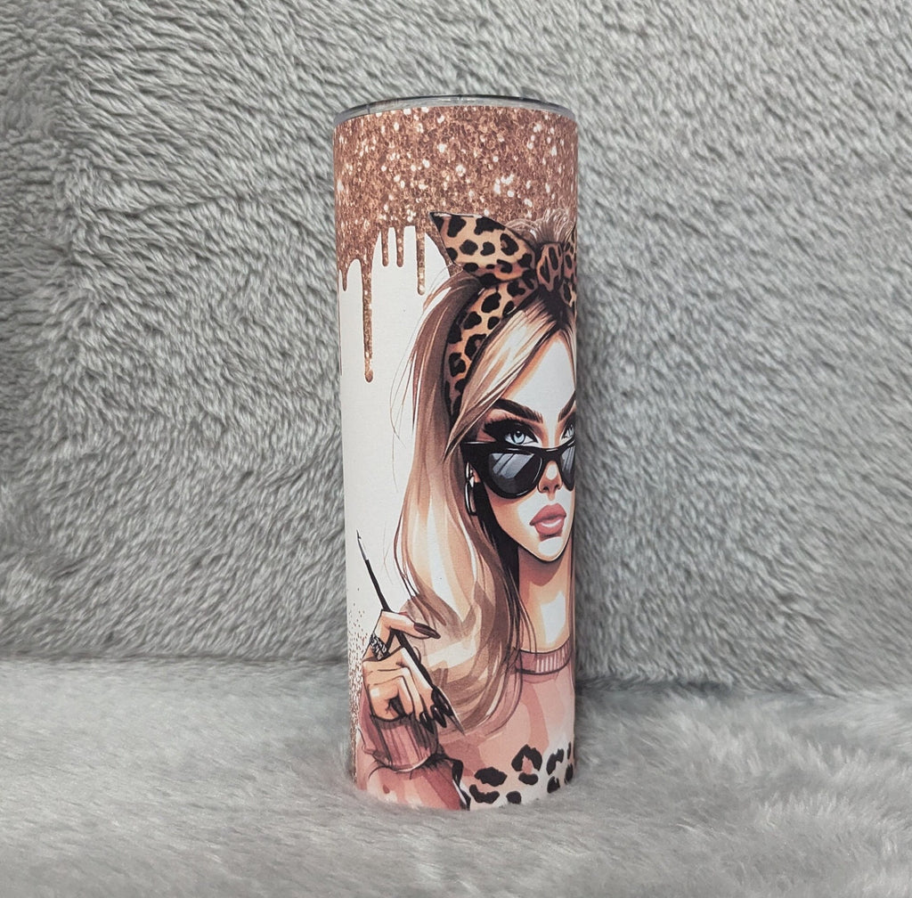 Just A Little Sassy Girl Tumbler 20oz With Reusable Straw, Can Be Personalized