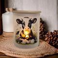 Cow Candle Holder With A Battery Operated Flickering Tea Light