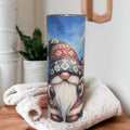 Christmas Santa Gnome Tumbler 20oz With Reusable Straw, Can Be Personalized