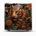 Slate Tiger Picture With A Carved Wood Look Design Also Includes Display Legs