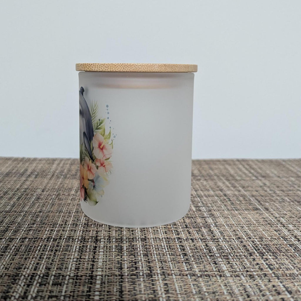 Floral Dolphin Candle Holder With A Battery Operated Flickering Tea Light