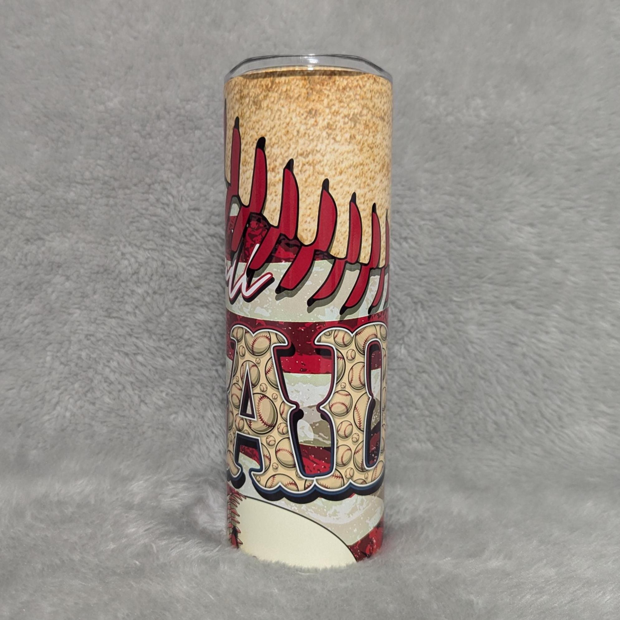 Baseball Dad Tumbler 20oz With Reusable Straw