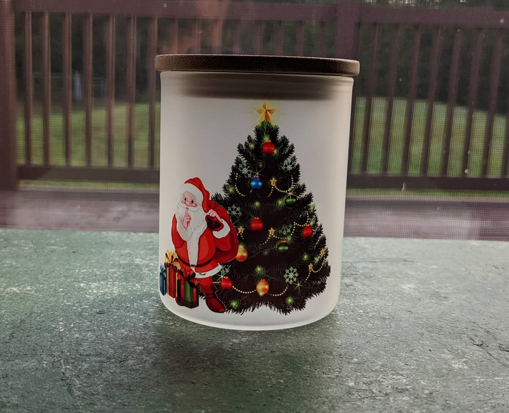 Christmas Santa Candle Holder With A Battery Operated Flickering Tea Light