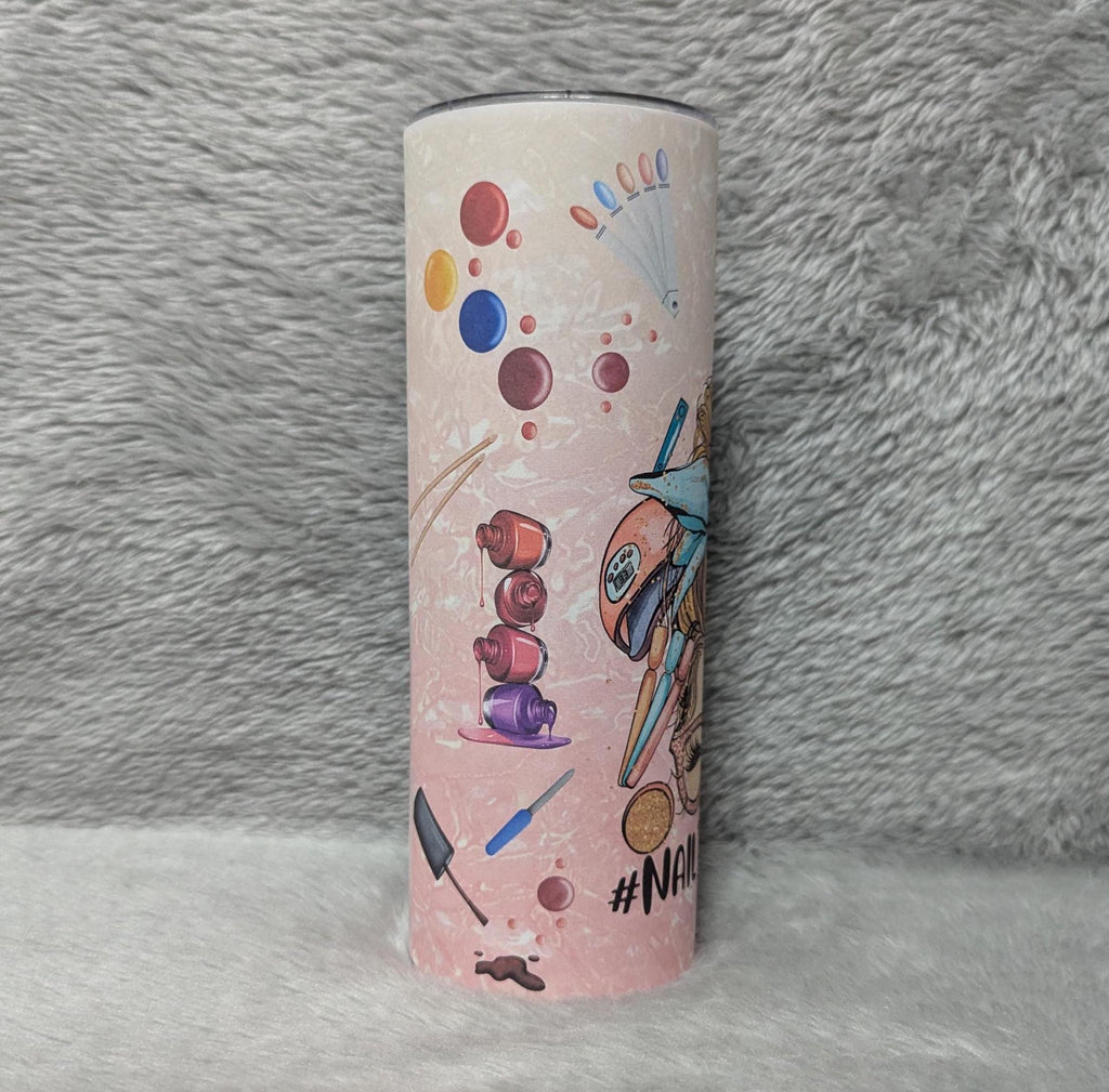 Nail Tech Tumbler 20oz With Reusable Straw, Can Be Personalized
