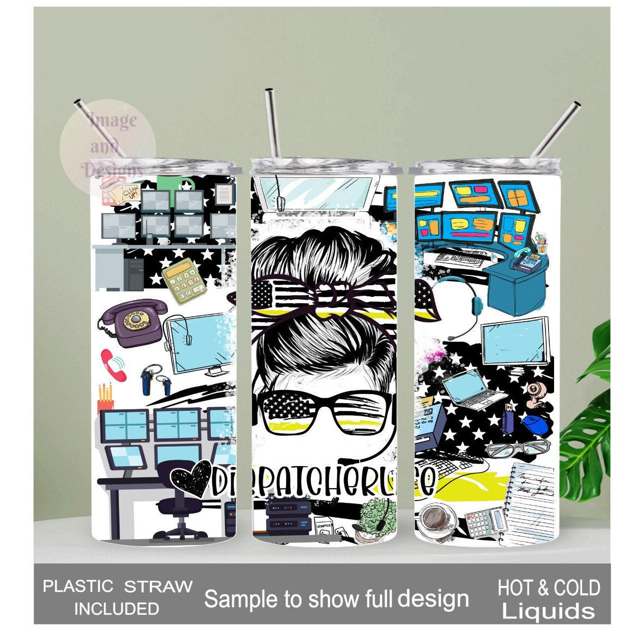 Dispatcher Tumbler 20oz With Reusable Straw, Can Be Personalized