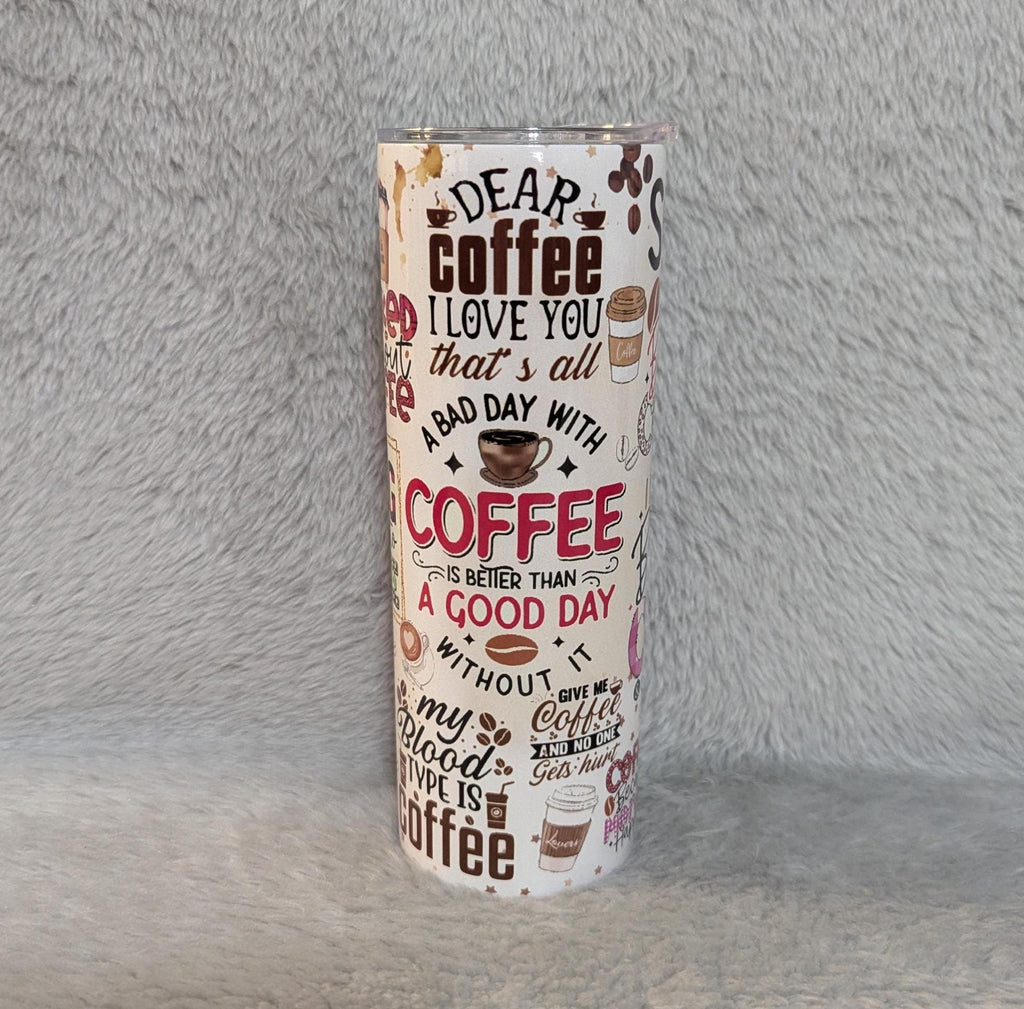 Coffee Affirmation Tumbler with Straw 20oz With Reusable Straw