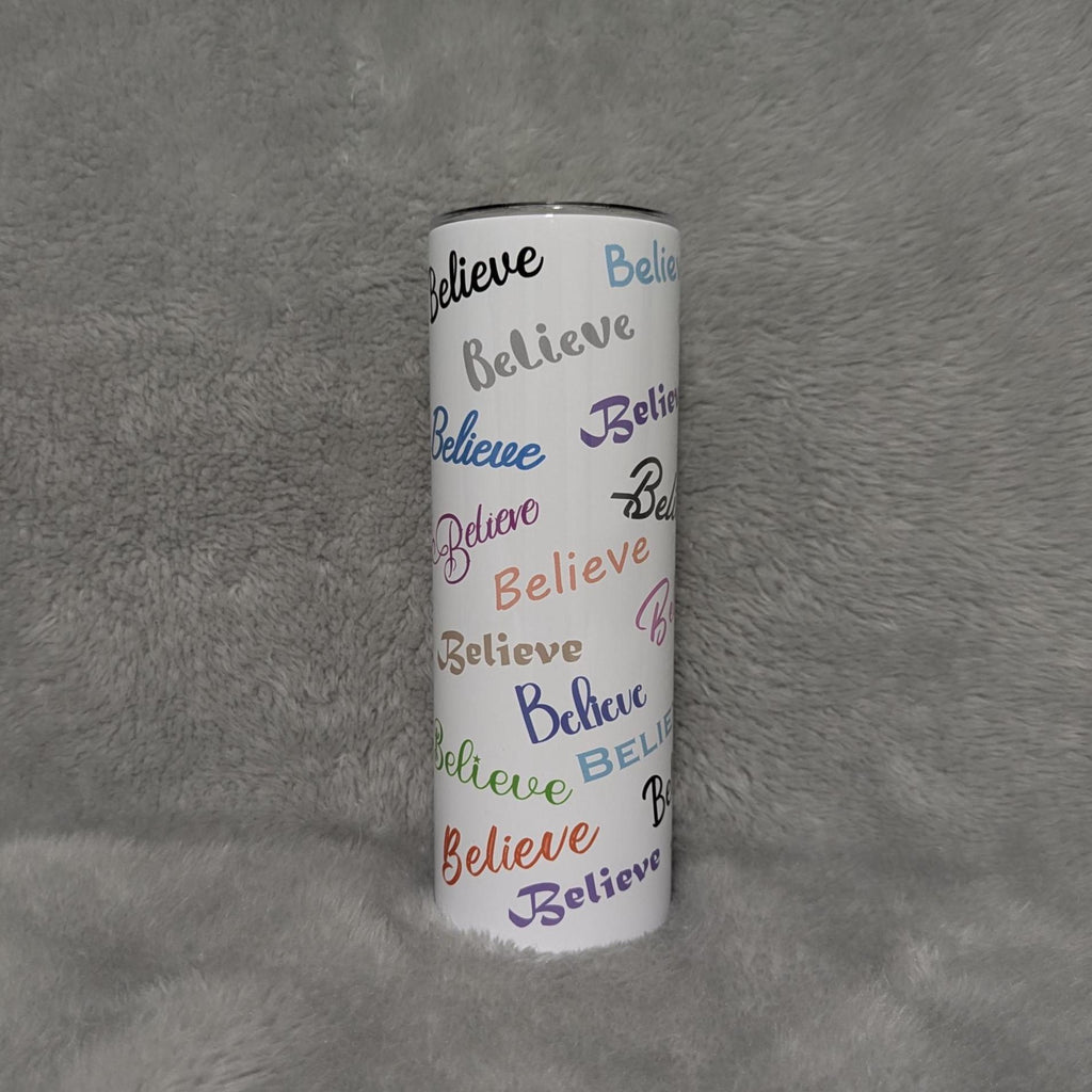 Believe Tumbler 20oz With Reusable Straw