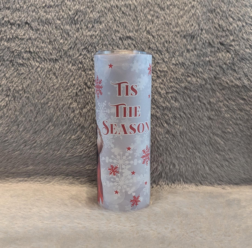 Tis The Season Girl Tumbler 20oz With Reusable Straw, Can Be Personalized