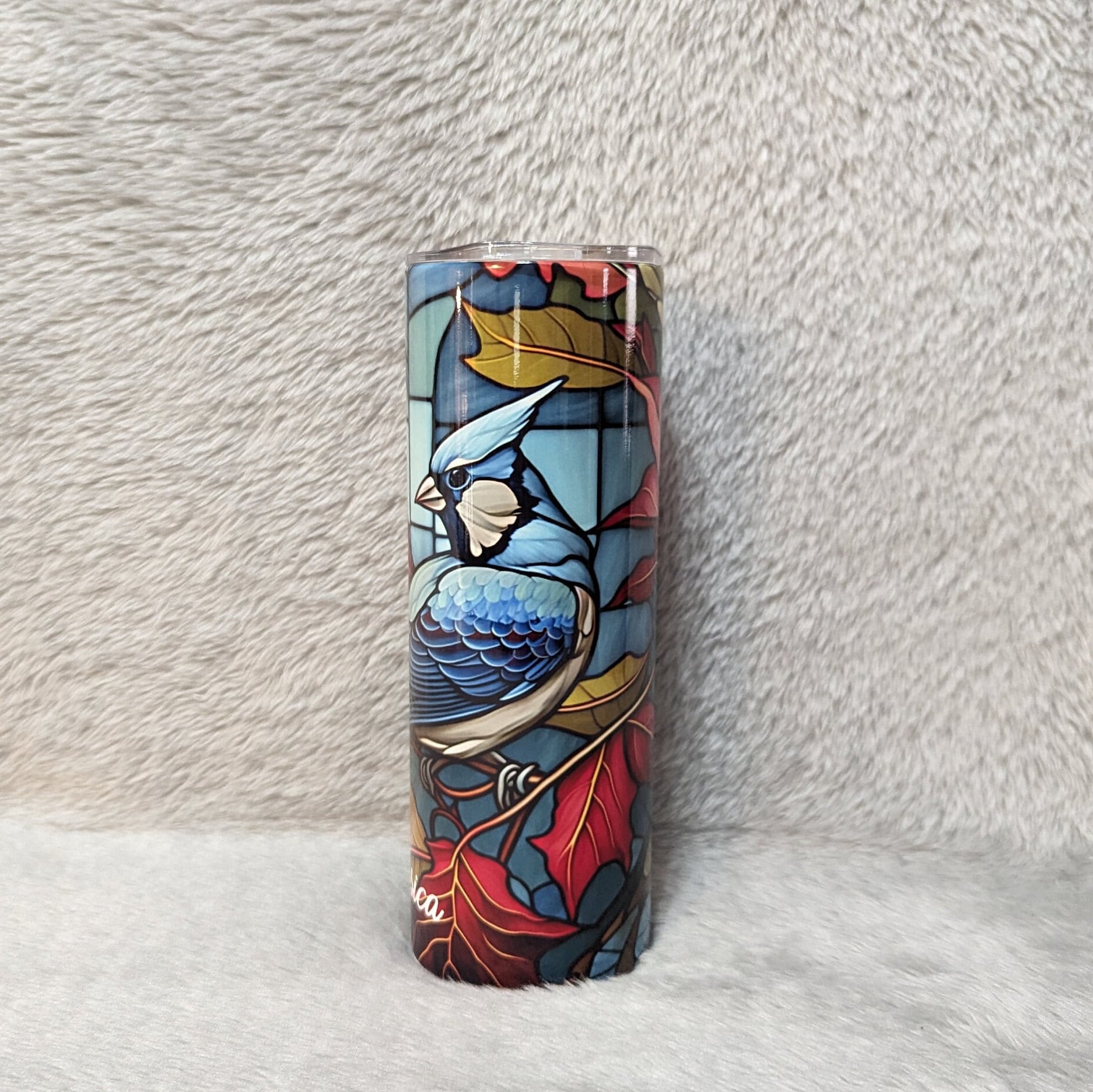 Blue Jay Tumbler 20oz With Reusable Straw, Can Be Personalized