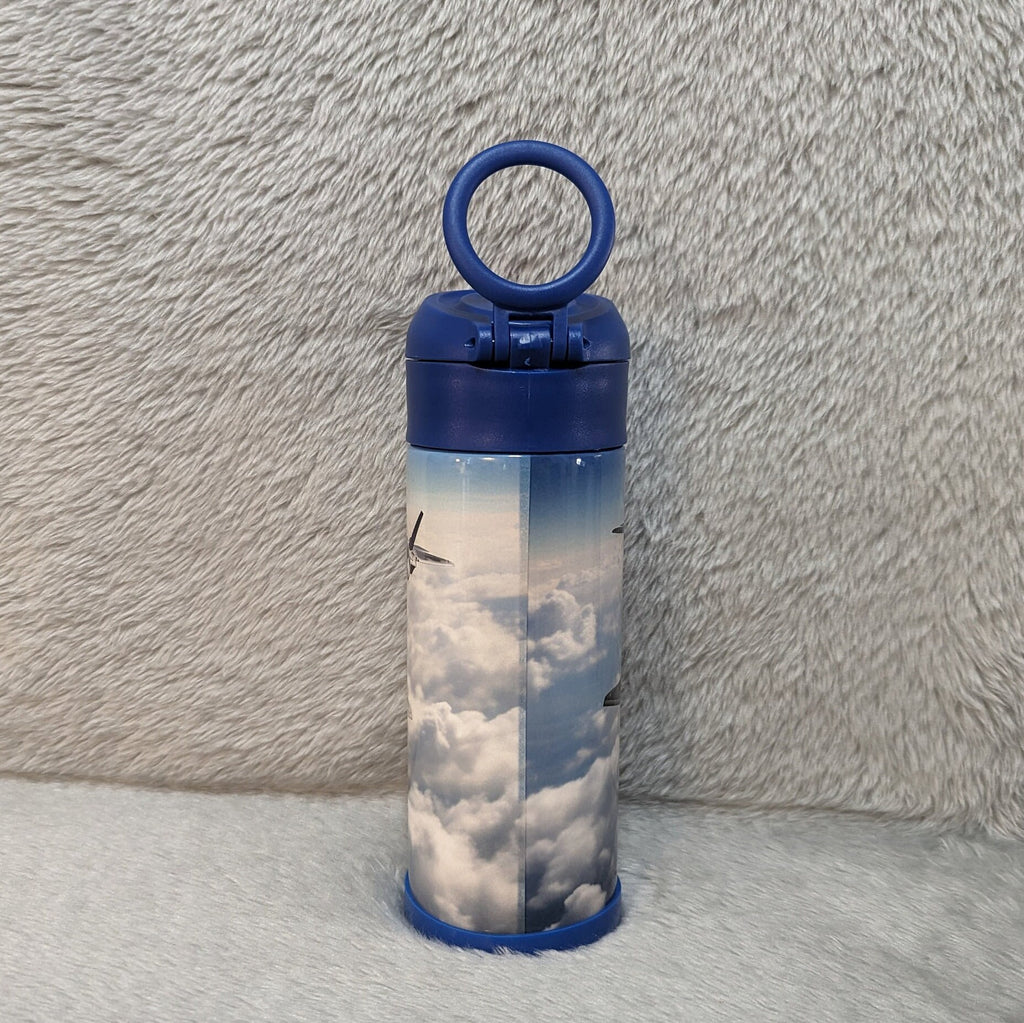 Kids Jet Water Bottle 12oz With Reusable Straw Can Be Personalized