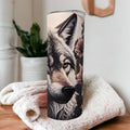 Beautiful Wolf Tumbler 20oz With Reusable Straw, Can Be Personalized