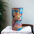Colorful Kids Giraffe Tumbler 15oz With Reusable Straw, Can Be Personalized