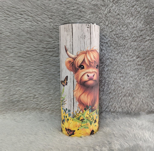 Adorable Highland Cow and Calf Tumbler 20oz With Reusable Straw, Can Be Personalized