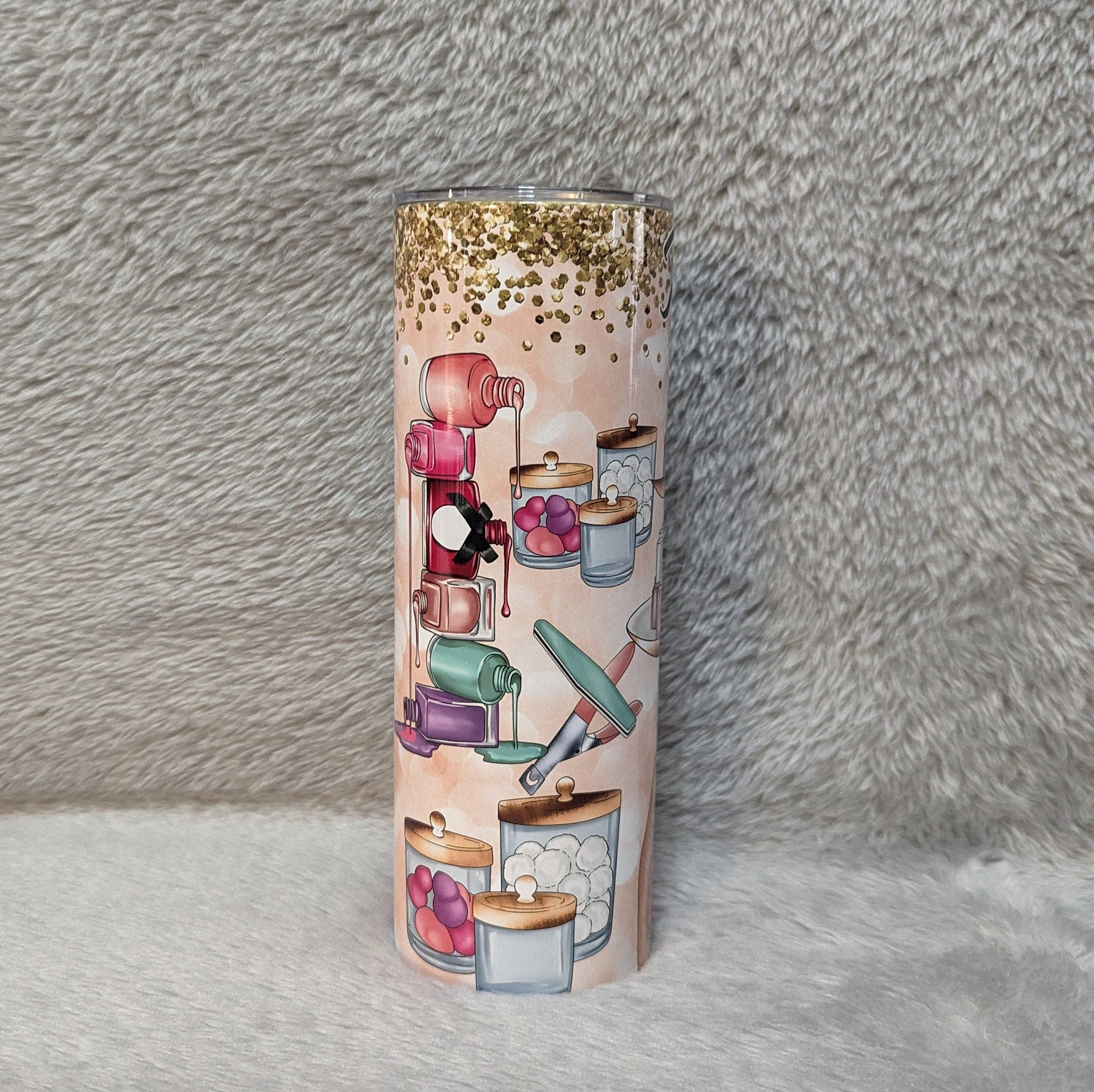 Nail Tech Tumbler 20oz With Reusable Straw, Can Be Personalized