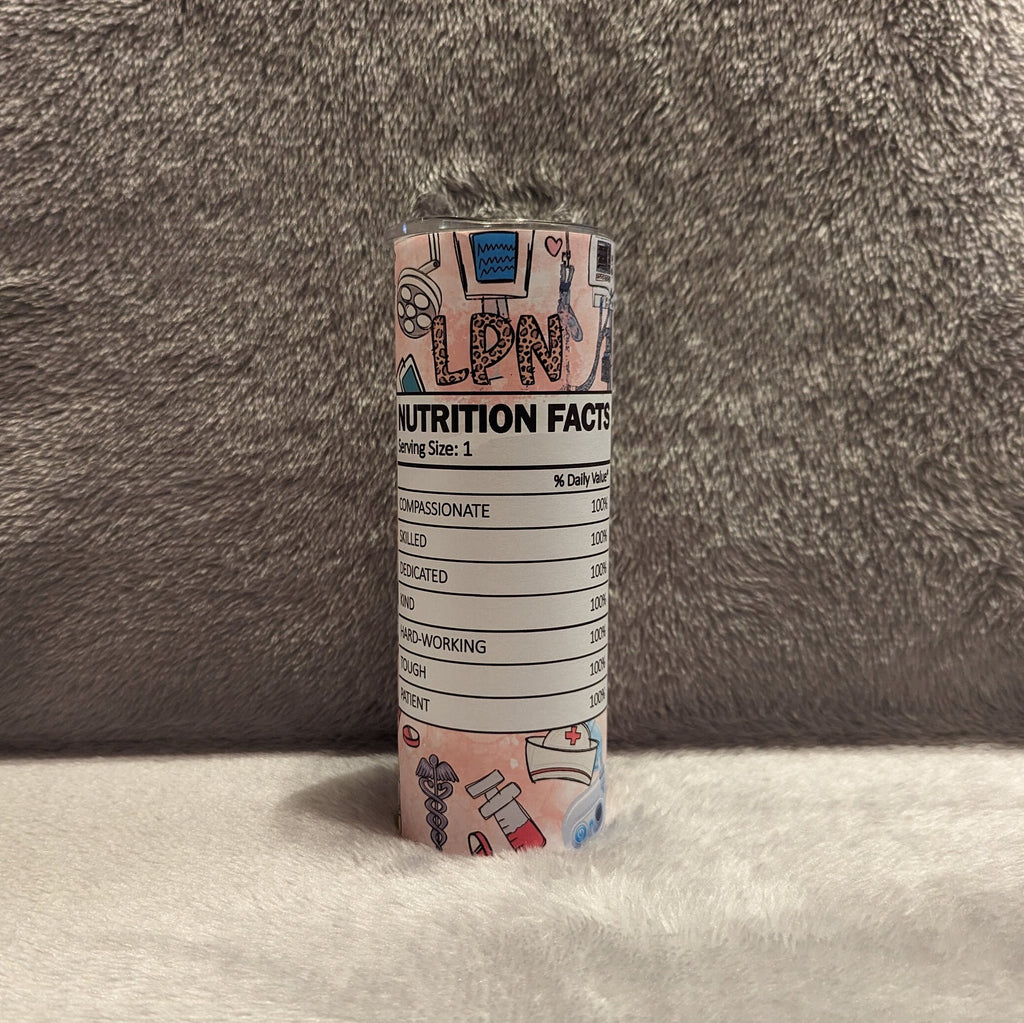 LPN Tumbler 20oz With Reusable Straw, Can Be Personalized