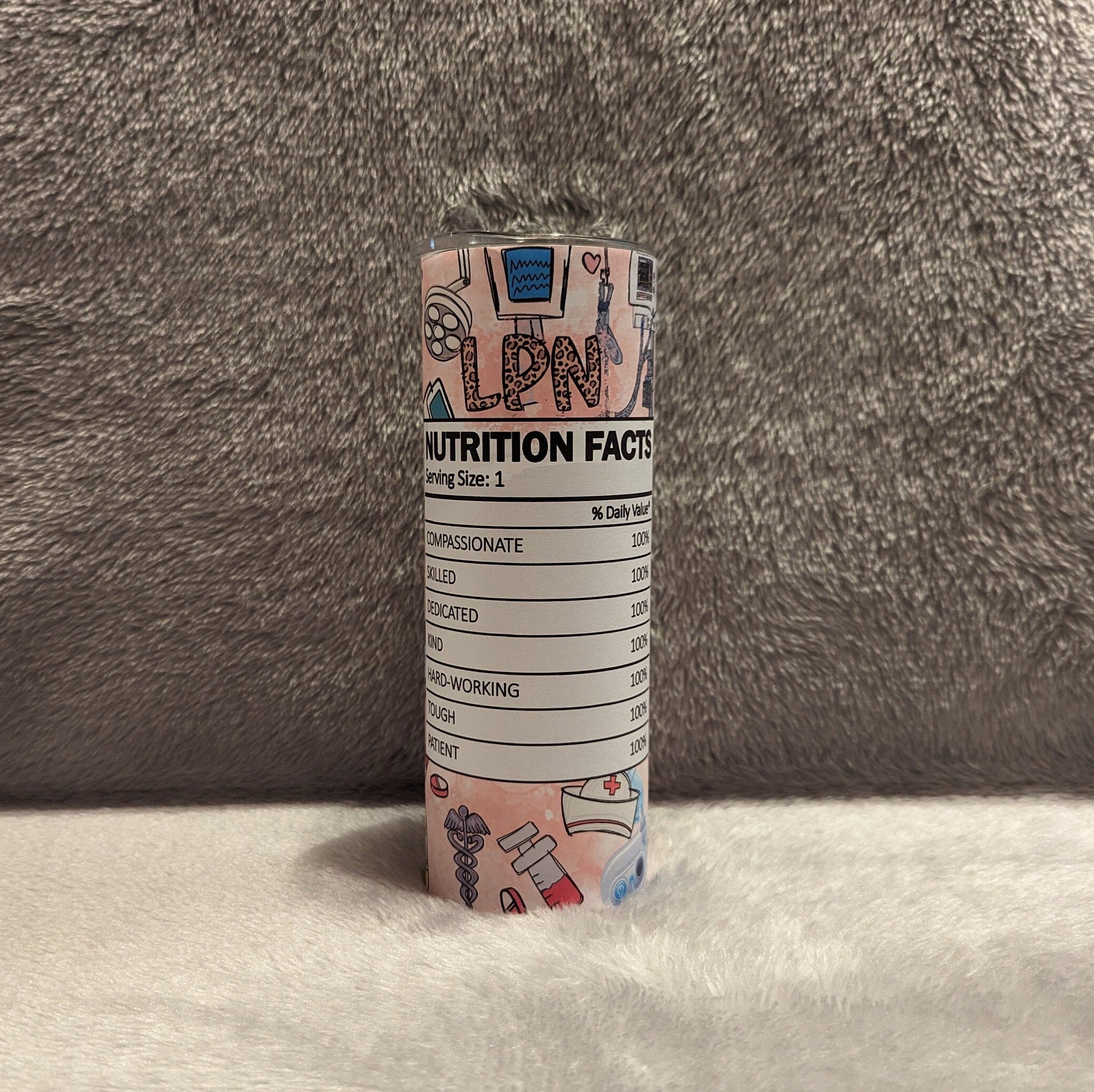 LPN Tumbler 20oz With Reusable Straw, Can Be Personalized